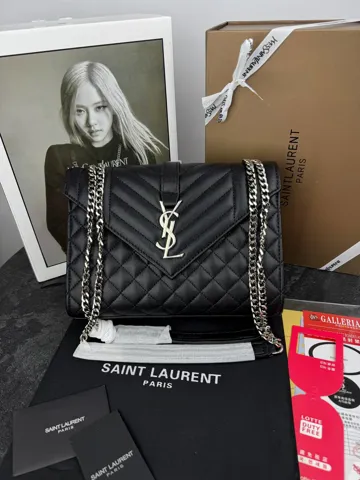 Yves Saint Laurent Envelope Black Silver