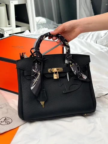 Hermes Birkin 30 Bag in Black Togo Leather with Gold Hardware