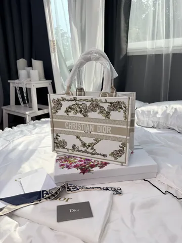 Dior Book Tote Floral Embroidery