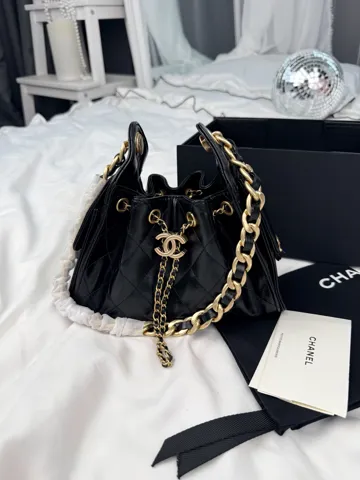 Chanel 25 Small Handbag Black Lambskin with Gold Hardware