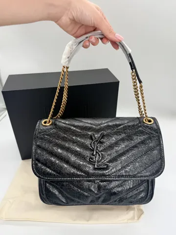 Saint Laurent Niki Vintage Leather in Black / Gold
