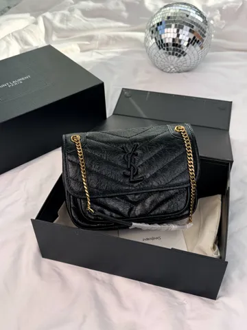Saint Laurent Niki Vintage Leather in Black / Gold