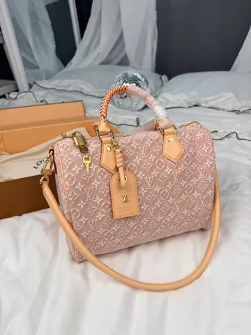 Louis Vuitton Speedy 30 Monogram Denim Pink
