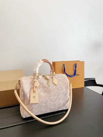 Louis Vuitton Speedy 30 Monogram Denim Pink