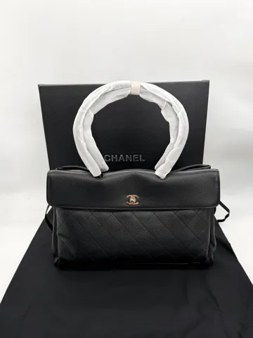 Chanel Top Handle Flap Bag Black
