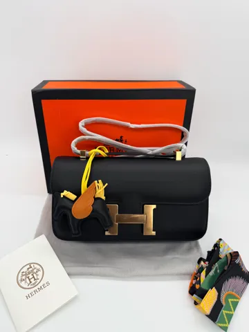 Hermes Constance 26 Bag in Black with Gold