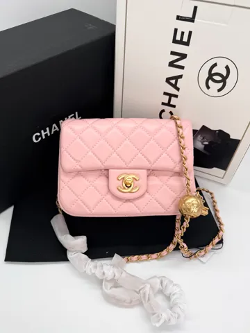 Chanel Mini 17 Classic Flap Bag in Pink with Gold