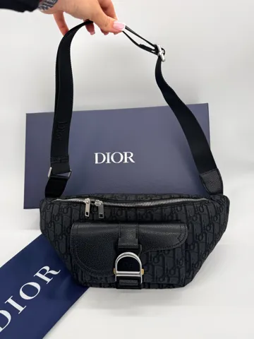 Dior Saddle Belt Bag Black Oblique