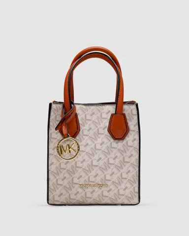 Michael Kors Mercer Extra-Small Pebbled Leather Crossbody Bag Ivory