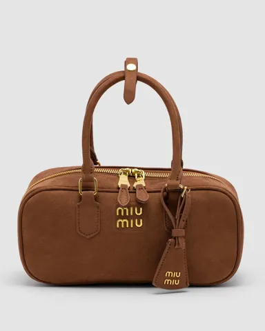 Miu Miu Arcadie Textile Bag Brown
