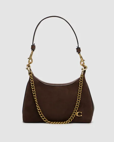 Coach Juliet Shoulder Bag Brown Suede
