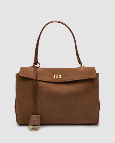 Balenciaga Rodeo Large Suede Brown/Gold Hardware