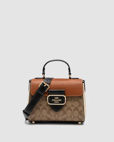 Coach Morgan Top Handle In Signature Canvas Brown