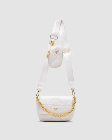 Prada Padded Leather Shoulder Bag White