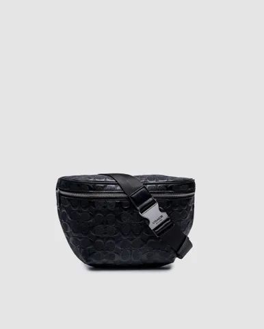 Coach Warren Mini Belt Bag In Signature Leather Black