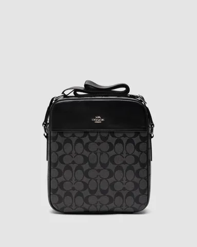 Coach Houston Flight Bag In Signature Canvas Grey