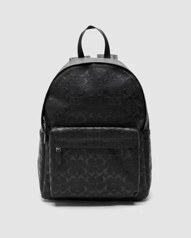 Coach Charter Backpack in Signature Leather Black