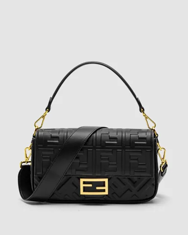 Fendi Baguette Black Leather Bag