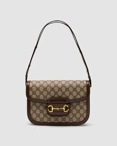 Gucci Horsebit 1955 Shoulder Bag Grey/Brown