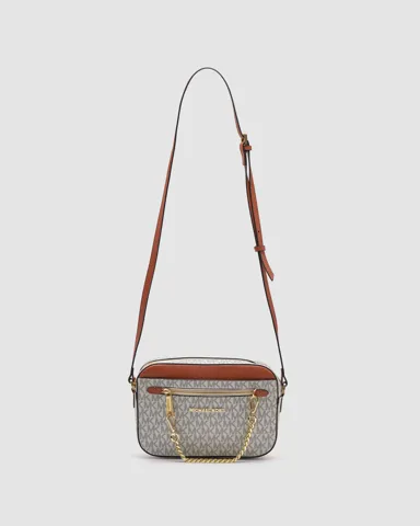 Michael Kors Jet Set Large Logo Crossbody Bag Ivory