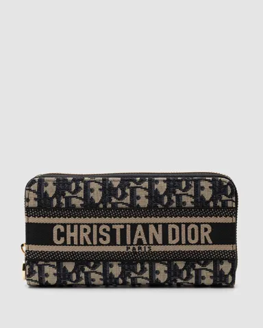 Christian Dior Wallet Blue Oblique Jacquard Blue