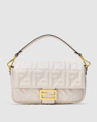 Fendi Baguette Cream Leather Bag