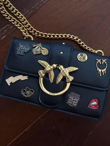 Pinko Mini Love Bag One Simply With Enamel Pin Black [оригінальна коробка]