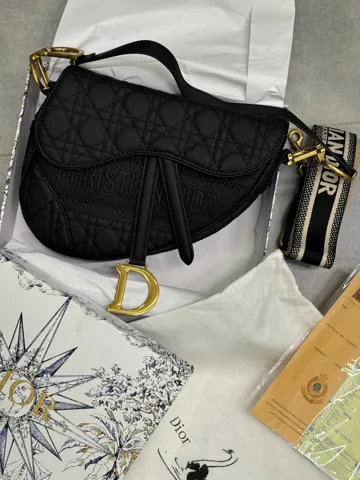 Christian Dior Saddle Bag in Ultra Matte Calfskin Black [коробка кришка-дно]