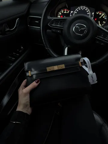 Saint Laurent Manhattan Leather Shoulder Bag Black Магнітна + Захисна коробка