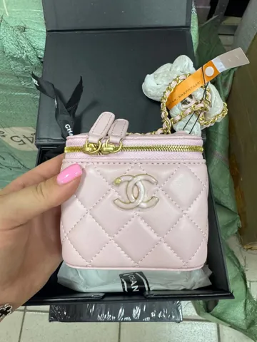 Chanel Classic Powder Lambskin Pearl Crush Mini Vanity Case Магнітна Коробка
