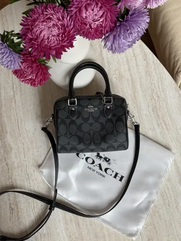 Coach Rowan Satchel Bag In Signature Canvas Grey/Silver